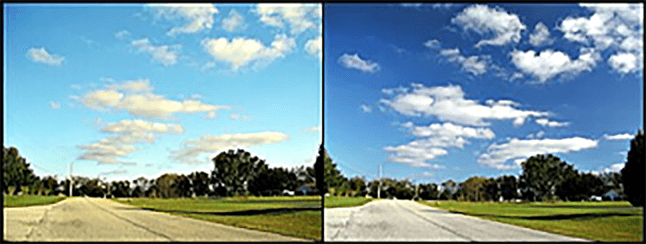 Scattered blue light is polarized